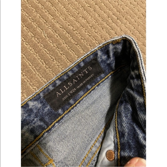 Like NEW! All Saints Straight Leg Jeans Size 24 - Picture 3 of 5
